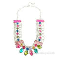 Wholesale 2014 new design colorful acrylic pendant long chain necklace for women, various designs